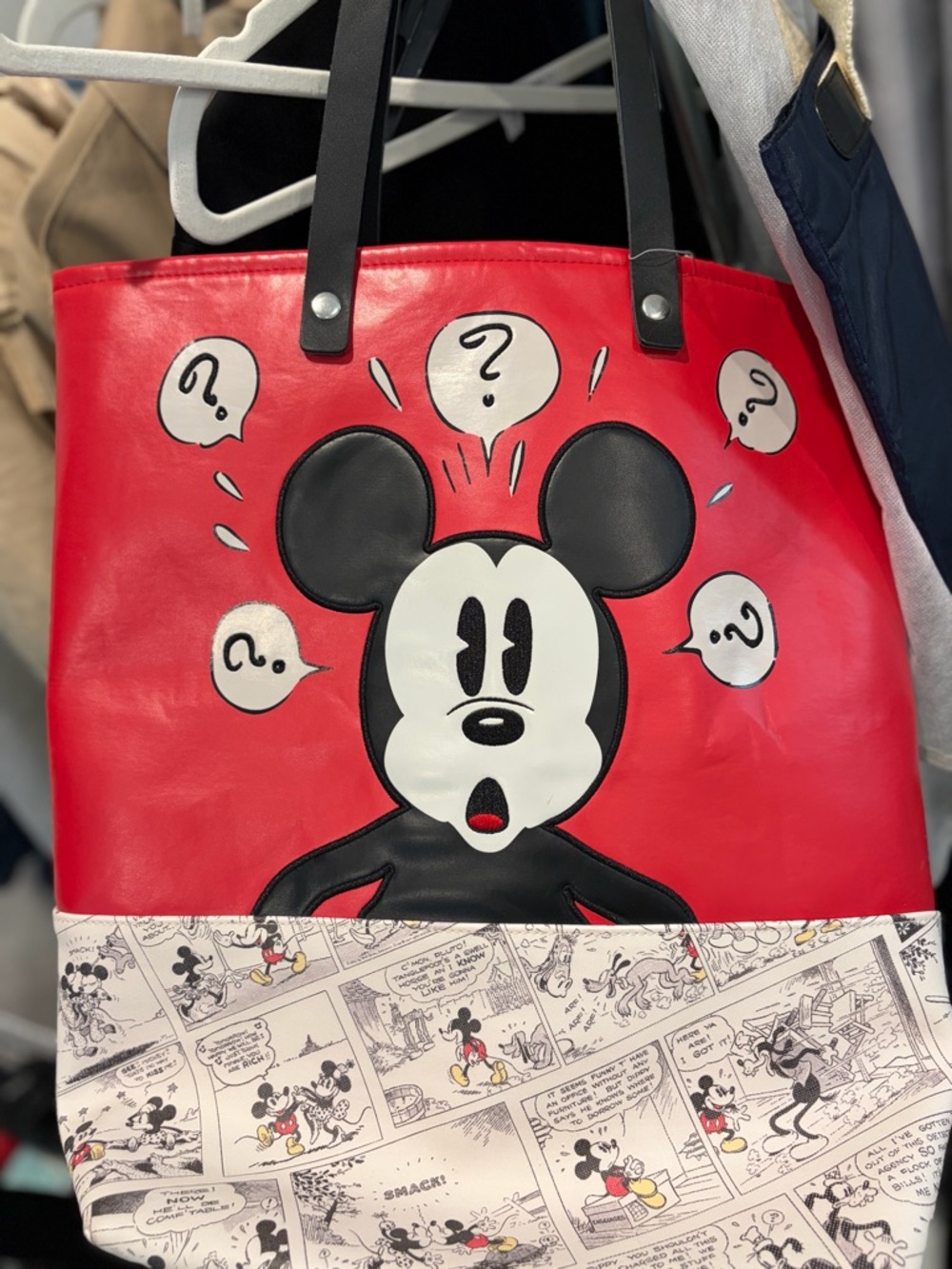 Disney Red and Black Mickey Comic-Panel Tote